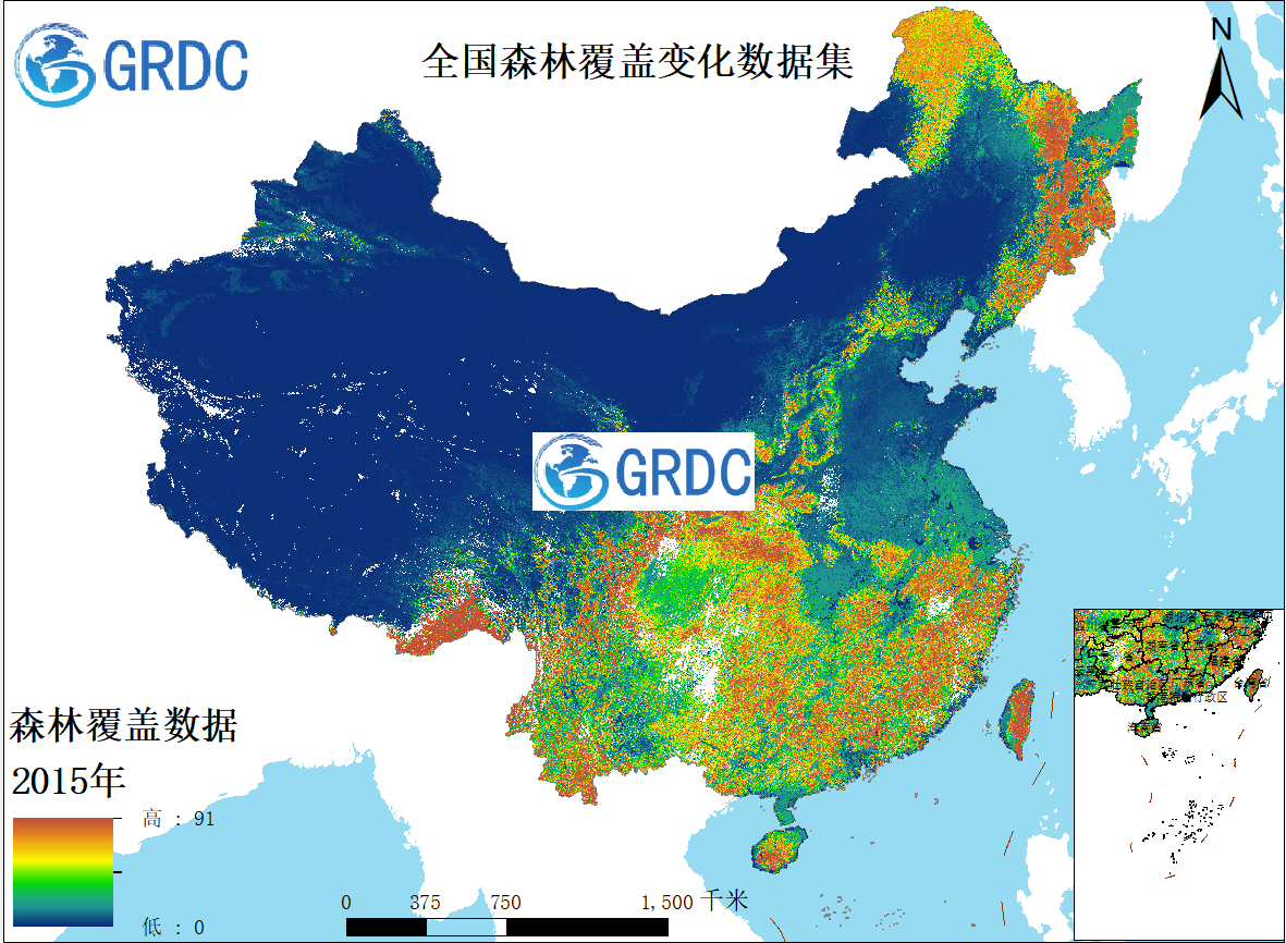 全国森林覆盖变化数据集（2000-2015）